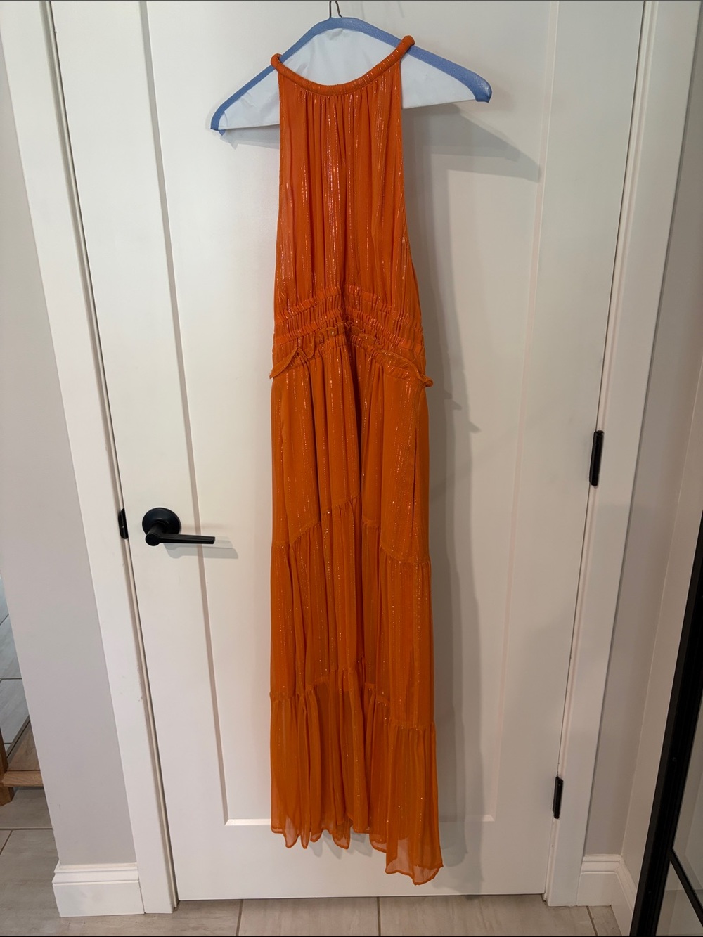 A.L.C. Orange Beaded Maxi Dress